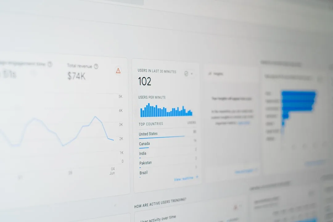 A screen crowded with data and figures